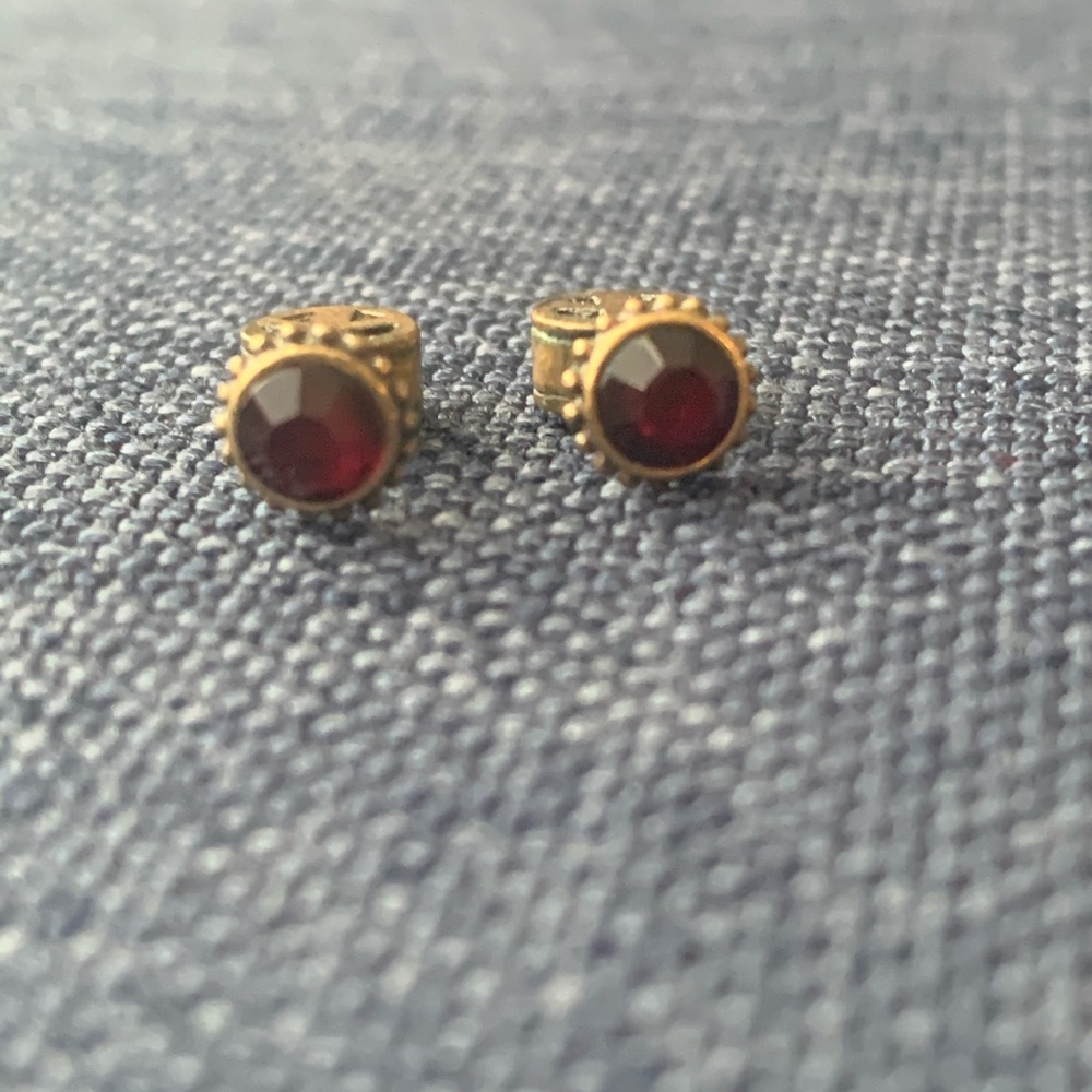 Lucky Brand Garnet and Gold Studs